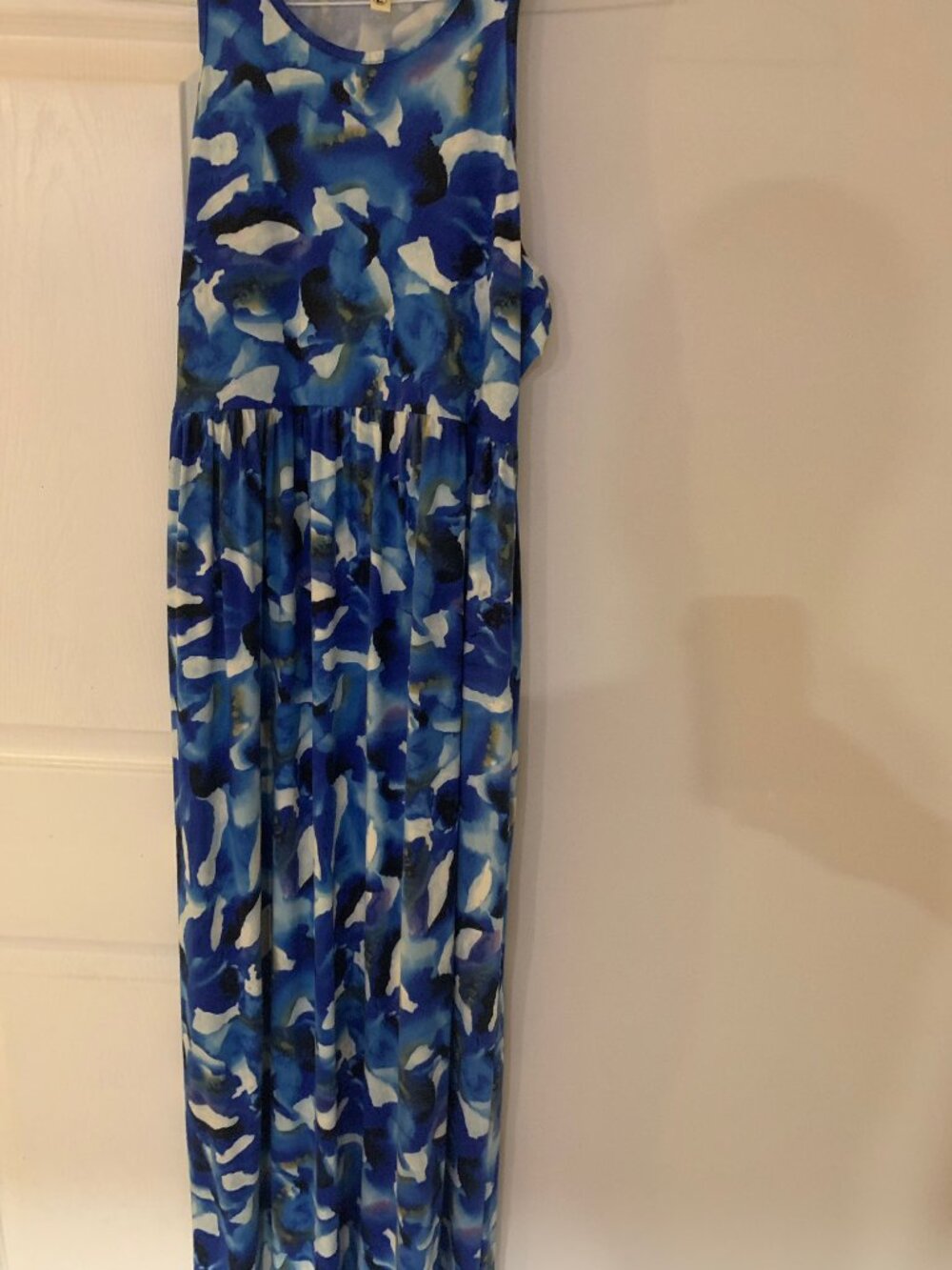 Grecerellie blue/wht print dress